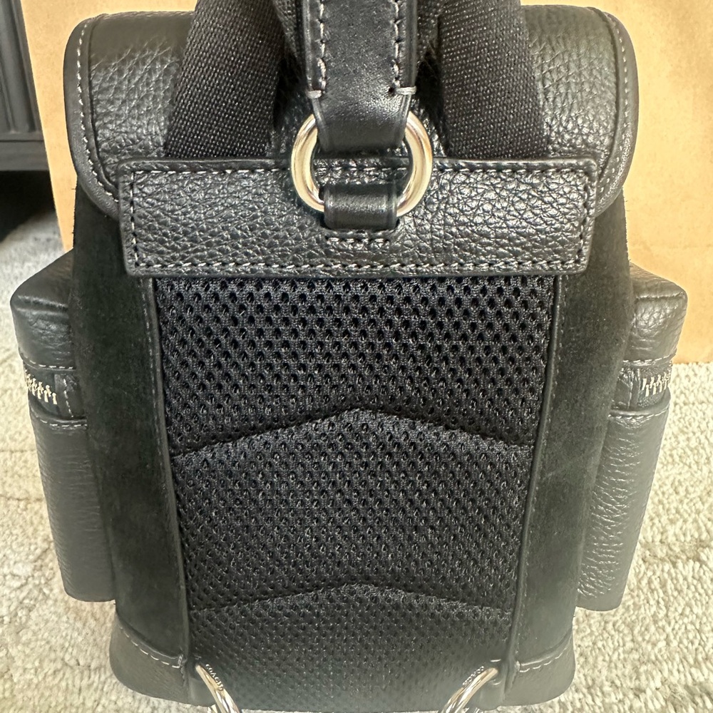 NWT Coach Sprint Sling Black Leather & Suede Mini Backpack - Picture 4 of 8